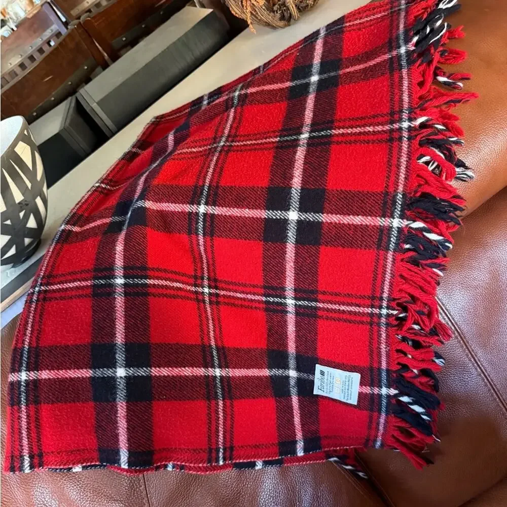 Faribo Red and Black Plaid Throw Blanket